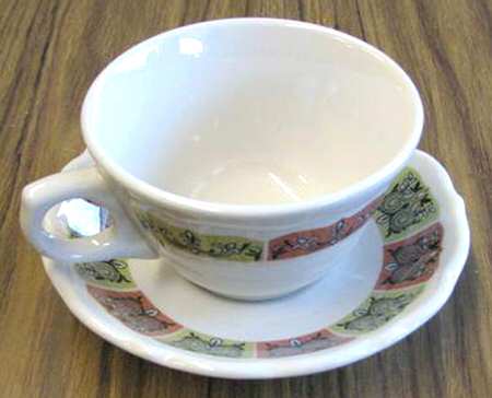 SY968 (No Center Design) Flat Cup & Saucer Set
