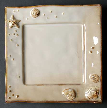 Seaside Tan Square Salad Plate