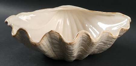 Seaside Tan 14" Shell Shaped Bowl