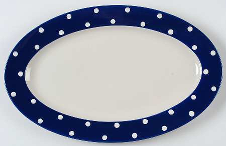 Baking Days Dark Blue 17" Oval Serving Platter