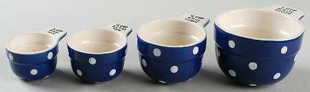 Baking Days Dark Blue Measuring Cup Set (1 Cup,1/2 Cup,1/3 Cup,1/4 Cup)