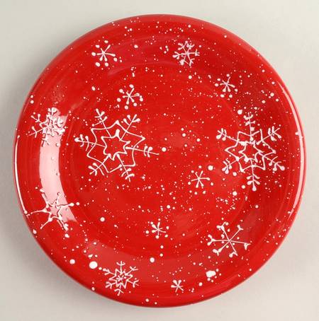 Crimson Snowflake Salad Plate