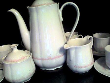 Jasmin Pink White Flat Cup & Saucer Set