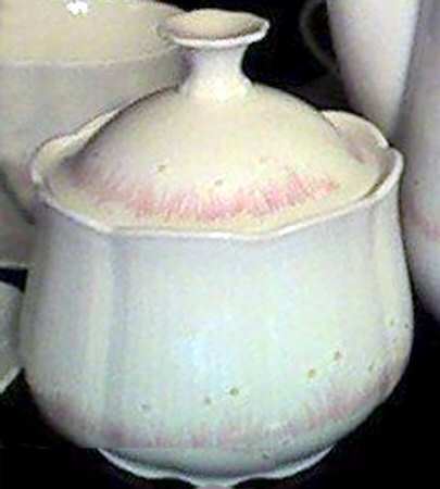 Jasmin Pink White Sugar Bowl & Lid