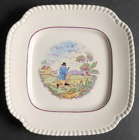 Man and Gun(Gadroon) Square Salad Plate