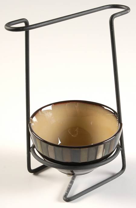 Vallejo Blue 8"-8 1/4" Salad Serving Set/Utensil Holder  HC