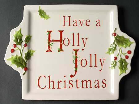 Holly Jolly 12" Square Serving Platter by St Nicholas Square