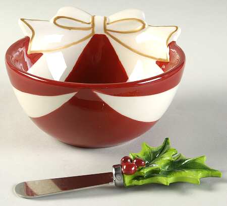 Holly Jolly Dip Bowl & Spreader Set