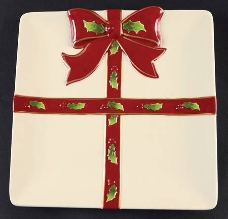 Holly Jolly 9" Square Tray