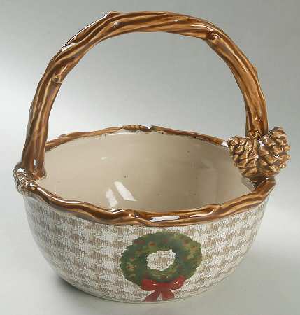 Snow Valley 7" Handled Basket by St Nicholas Square