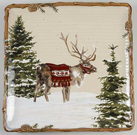 Snow Valley 14" Square Platter