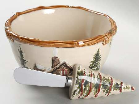 Snow Valley Dip Bowl & Spreader Set