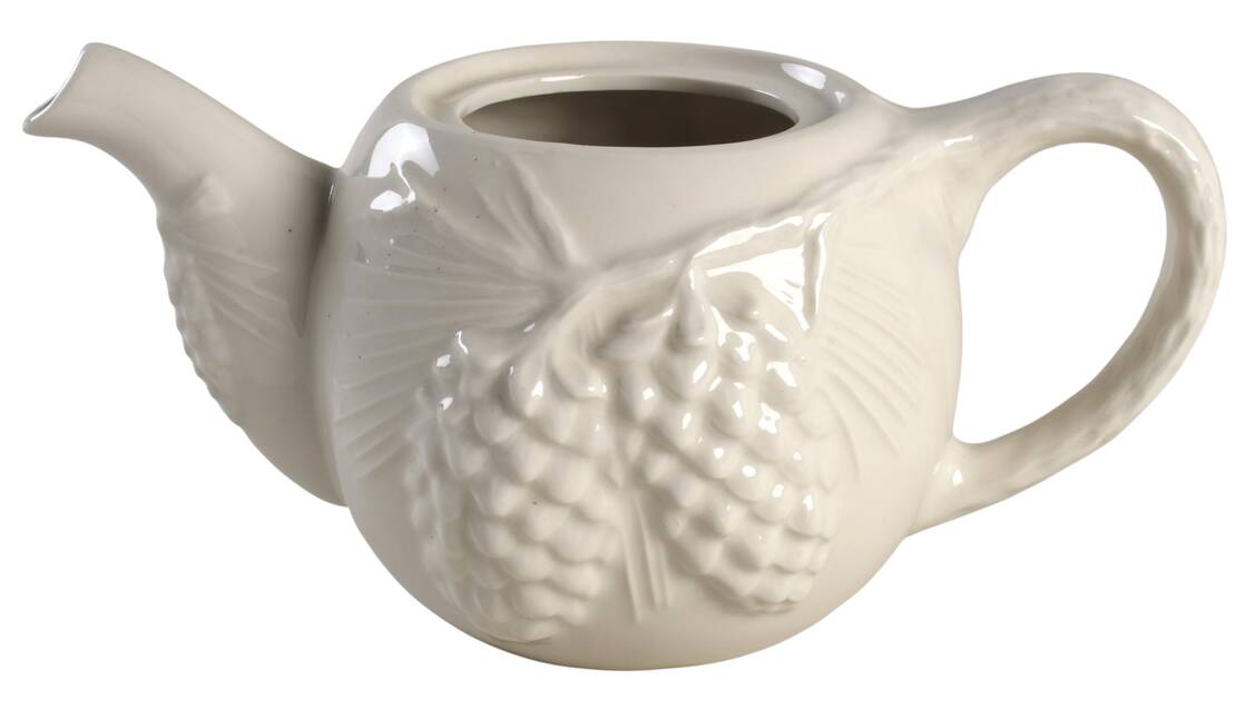 Pine Cone Cream Teapot No Lid
