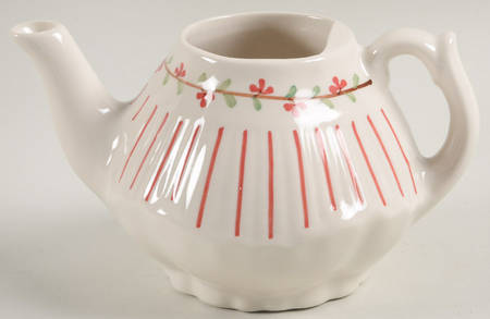Red Pinstripe Child's Teapot No Lid