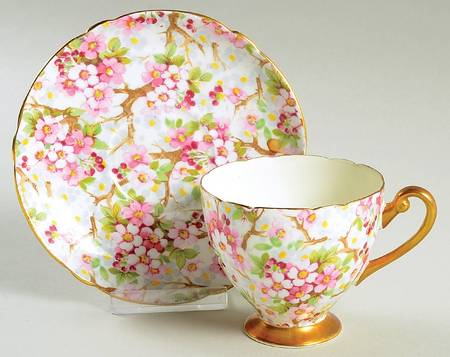 Maytime Footed Cup & Saucer Set
