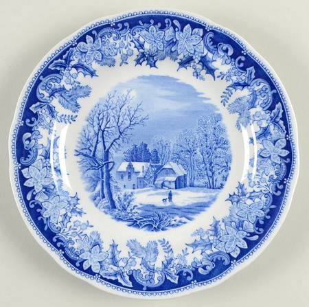Winter's Eve Blue (Regimental Shape) Dessert/Pie Plate