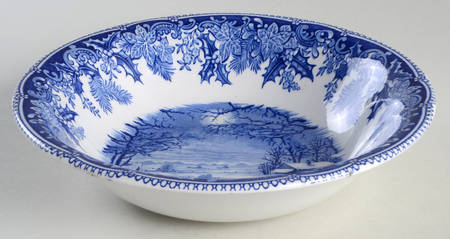 Winter's Eve Blue (Regimental Shape) 8" Round Serving Bowl by Spode