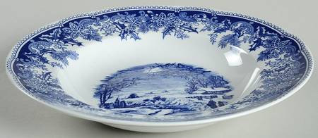 Winter's Eve Blue (Regimental Shape) Large Rim Soup Bowl