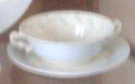 Priscilla Footed Cream Soup Bowl & Saucer Set