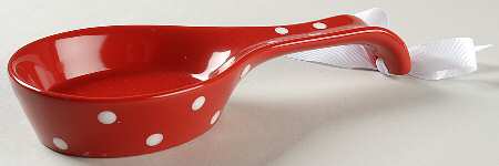 Dots Red Spoon Rest/Holder (Holds 1 Spoon)