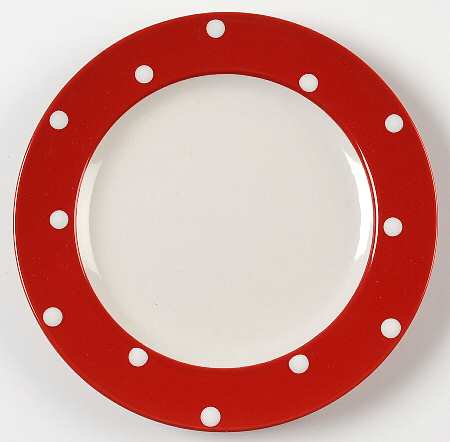 Dots Red Salad Plate