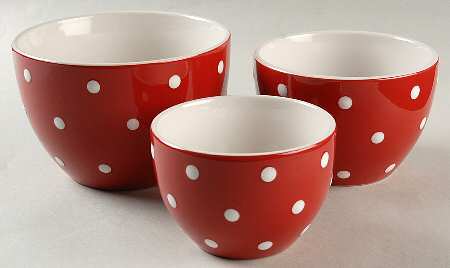 Dots Red Mixing Bowl Set (MB6, MB5, MB4)