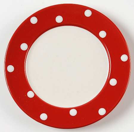 Dots Red Bread & Butter Plate