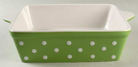 Dots Green 12" Square Baker