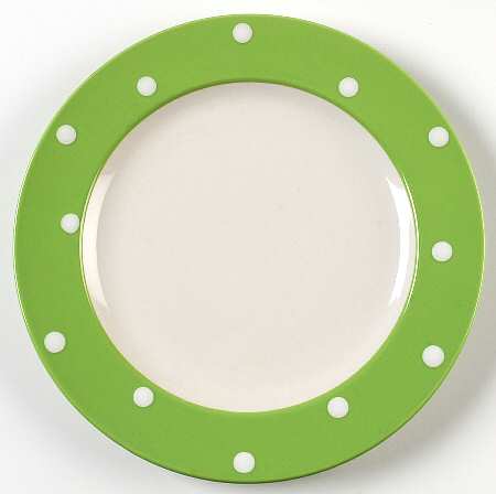 Dots Green Salad Plate