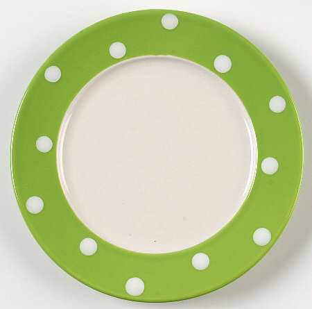Dots Green Bread & Butter Plate