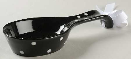 Dots Black Spoon Rest/Holder (Holds 1 Spoon)