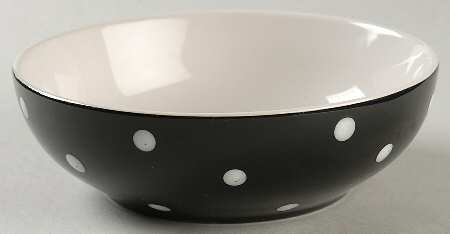Dots Black Soup/Cereal Bowl