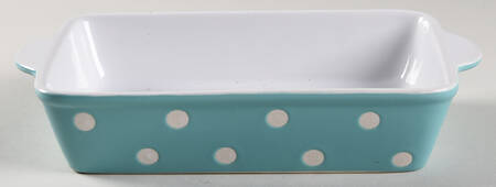 Dots Turquoise 8" Rectangular Baker