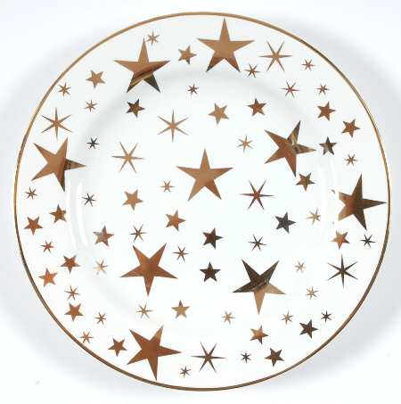 Gold Stars Salad Plate