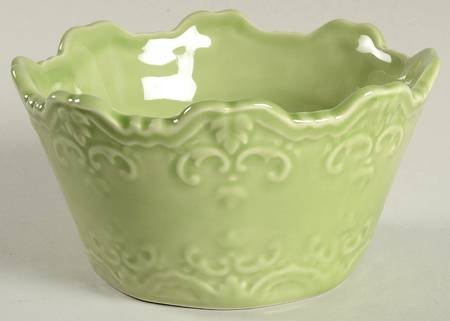 Fancy Scroll Green Soup/Cereal Bowl