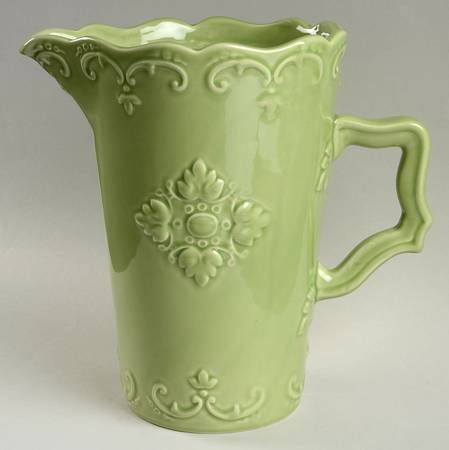 Fancy Scroll Green 72 Oz Pitcher