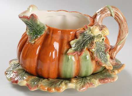 Harvest Figural Collection Gravy Boat & Underplate