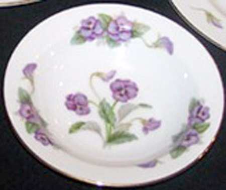 Pansy Rim Fruit/Dessert (Sauce) Bowl