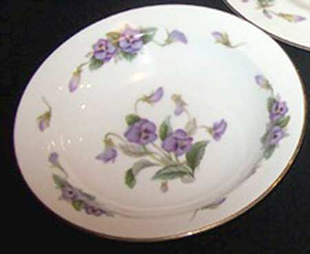 Pansy Rim Soup Bowl