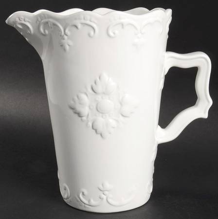 Fancy Scroll White 72 Oz Pitcher