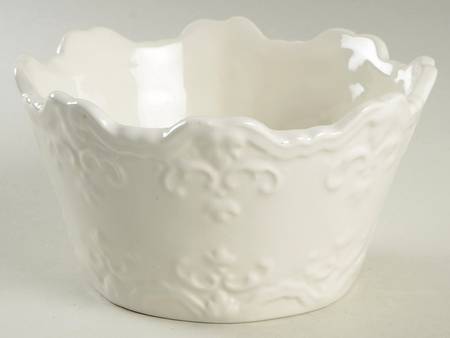 Fancy Scroll White Soup/Cereal Bowl