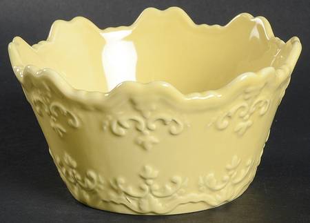 Fancy Scroll Antique Yellow Soup/Cereal Bowl