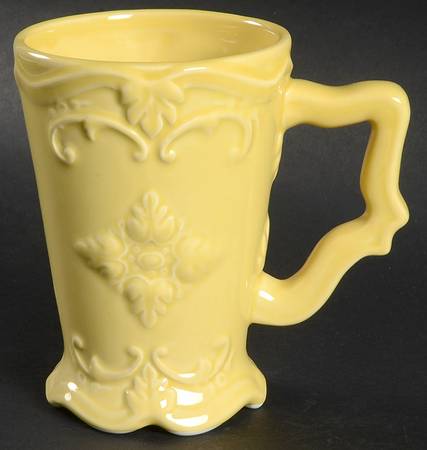 Fancy Scroll Antique Yellow Mug
