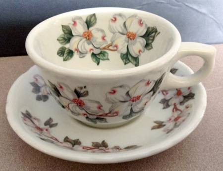 Dogwood Flat Cup & Saucer Set