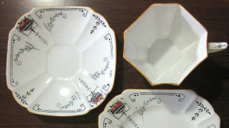 Bowl of Fruit Flat Cup & Saucer Set