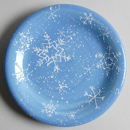 Button Up Snowflake Salad Plate
