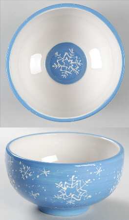Button Up Snowflake Soup/Cereal Bowl