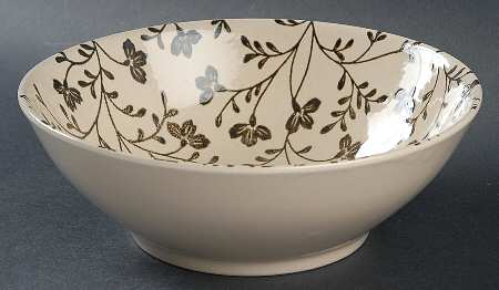 Fresh Flowers Black Soup/Cereal Bowl