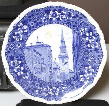 Boston Scenes (Blue) Dinner Plate