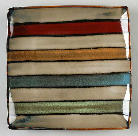 Vertigo Stripe Square Salad Plate
